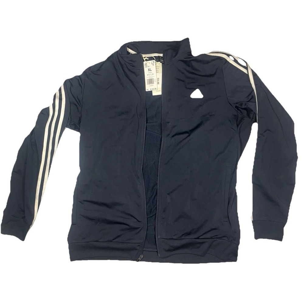 Adidas Mens XL Track Suit, Jacket + Pants,  Dark Blue/White H46100 - H46106‎